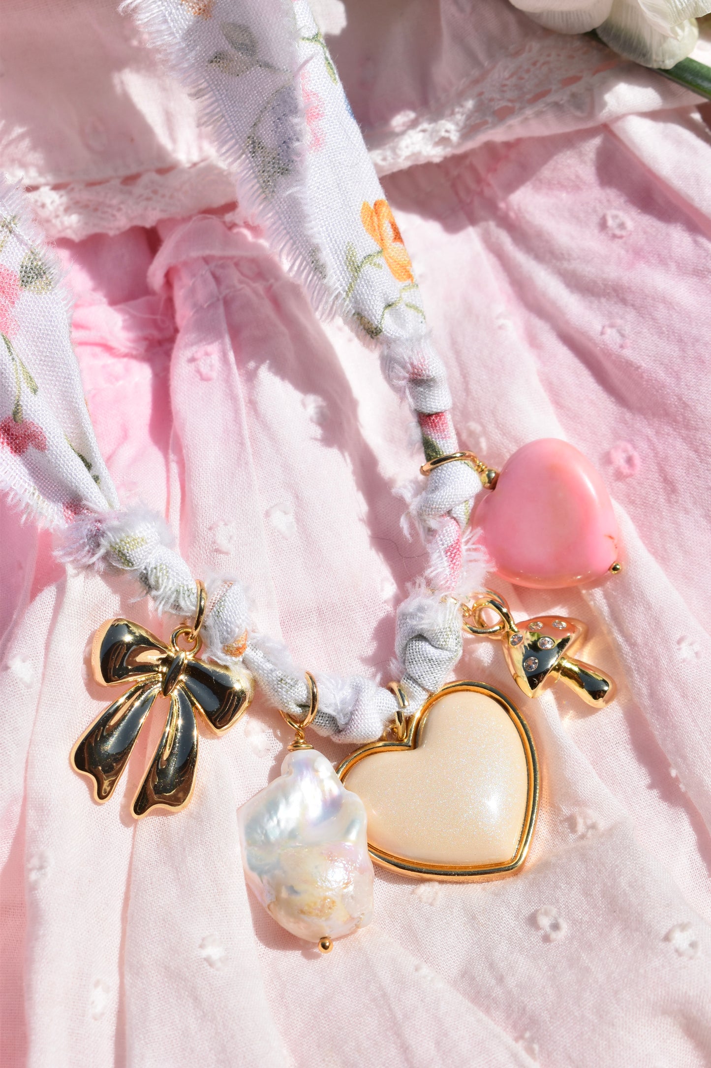 In Bloom Fabric Charm Necklace