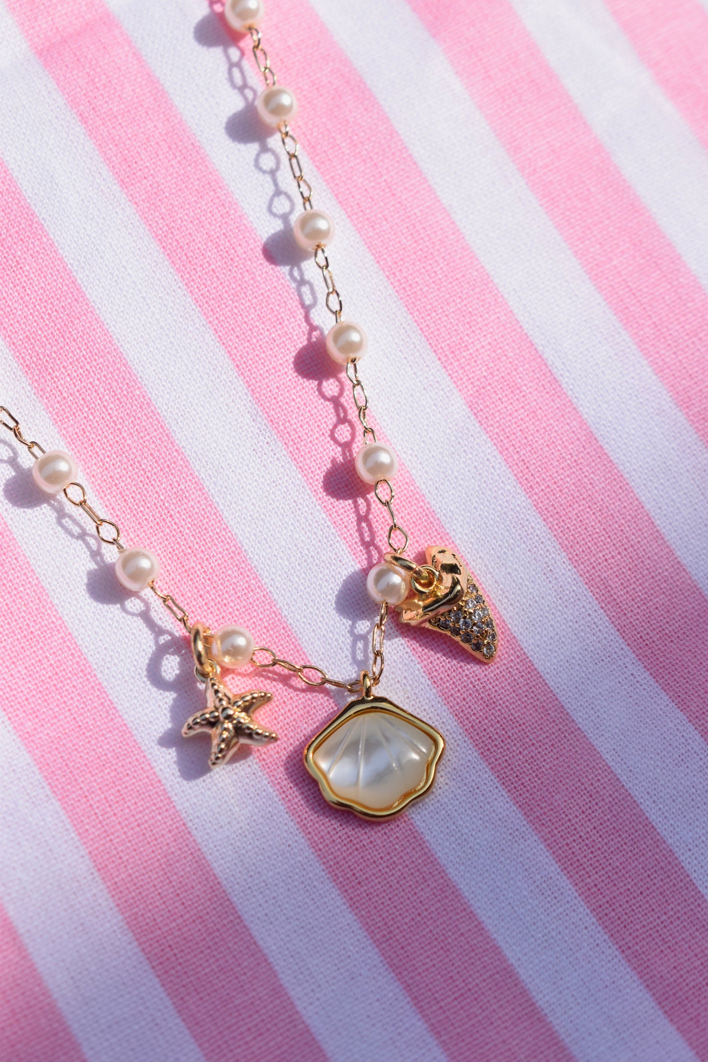 Rae Pearl Charm Necklace