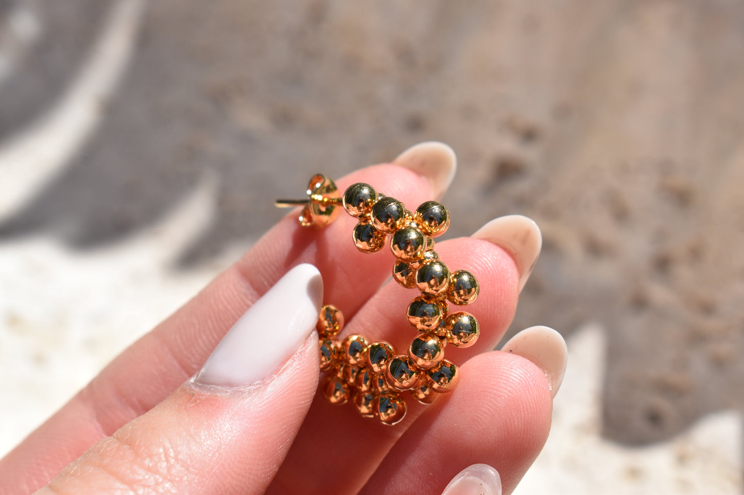 Golden cluster hoops