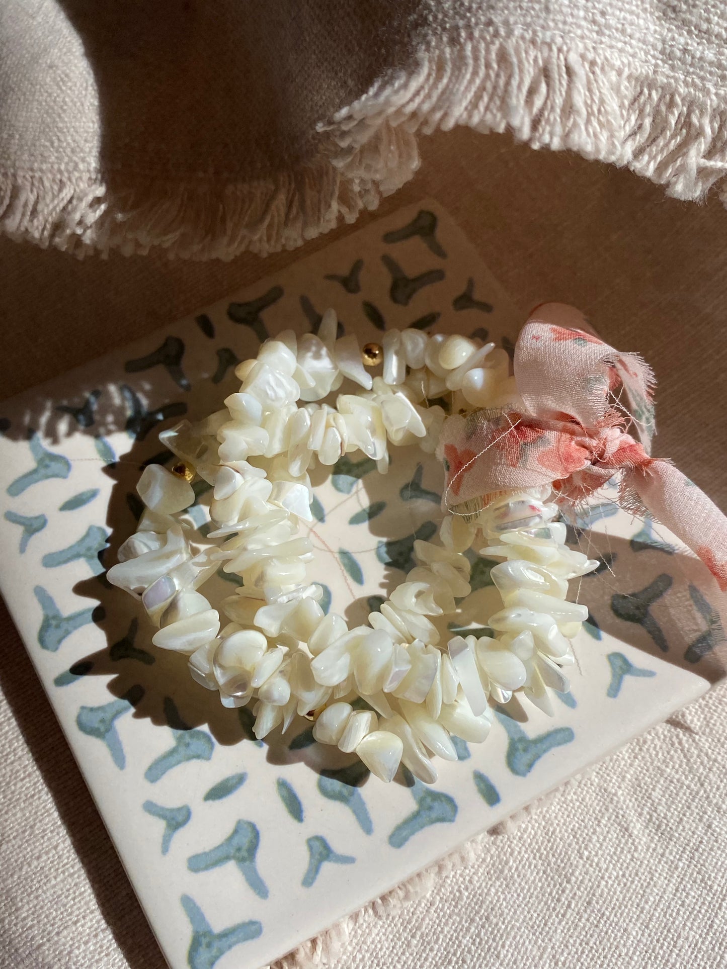 Costal shell bracelet set of 3