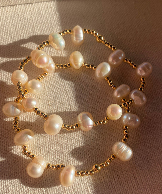 drop pearl bracelet set of 2