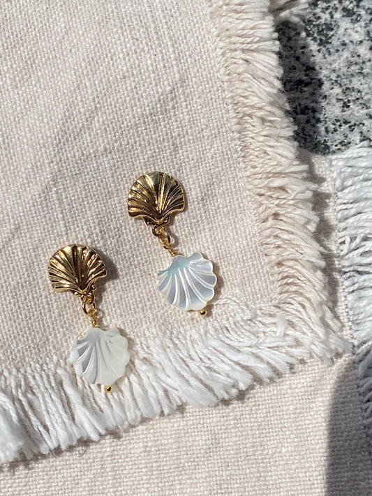 Sunset shells dangle earrings