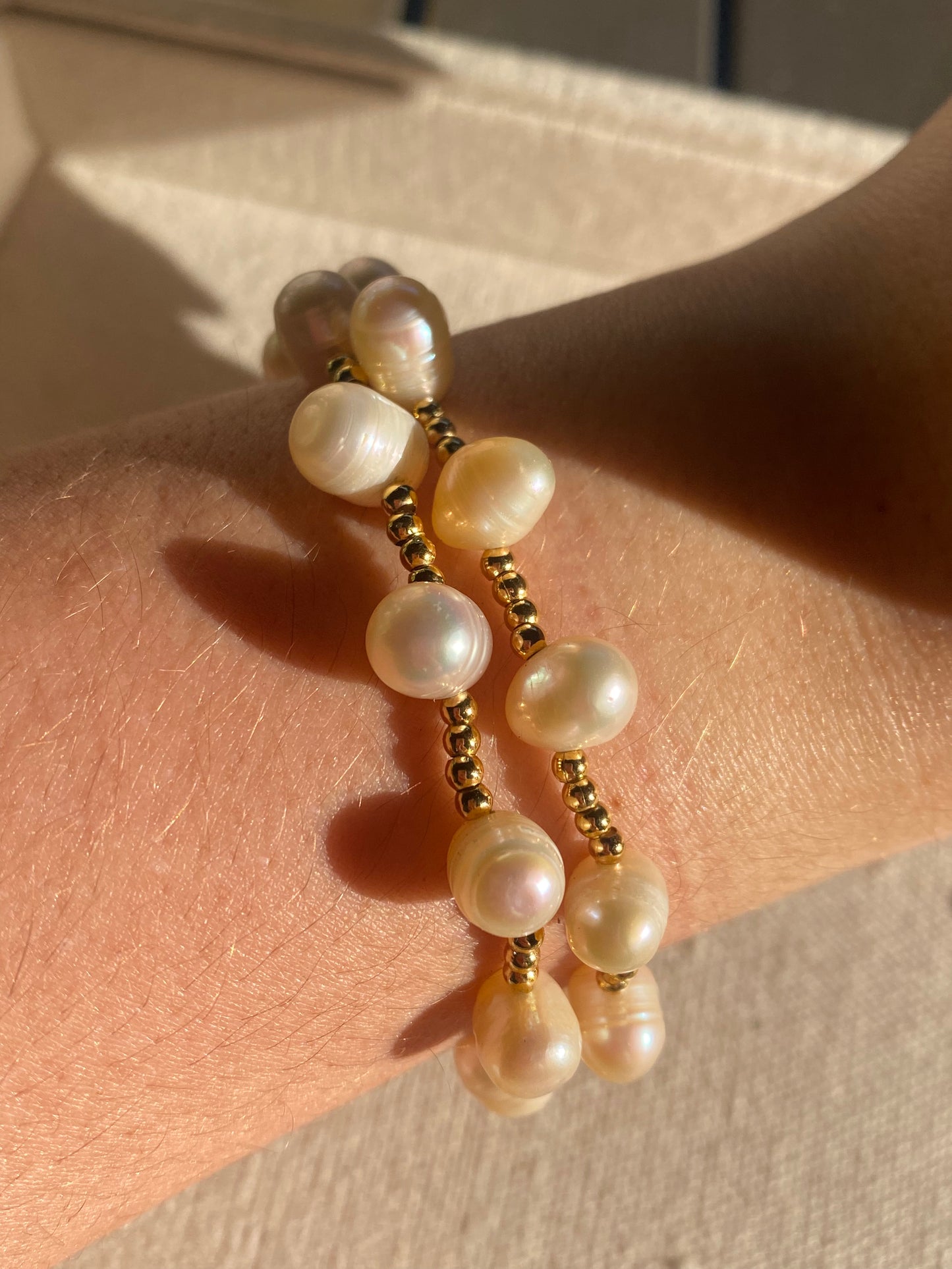 drop pearl bracelet set of 2