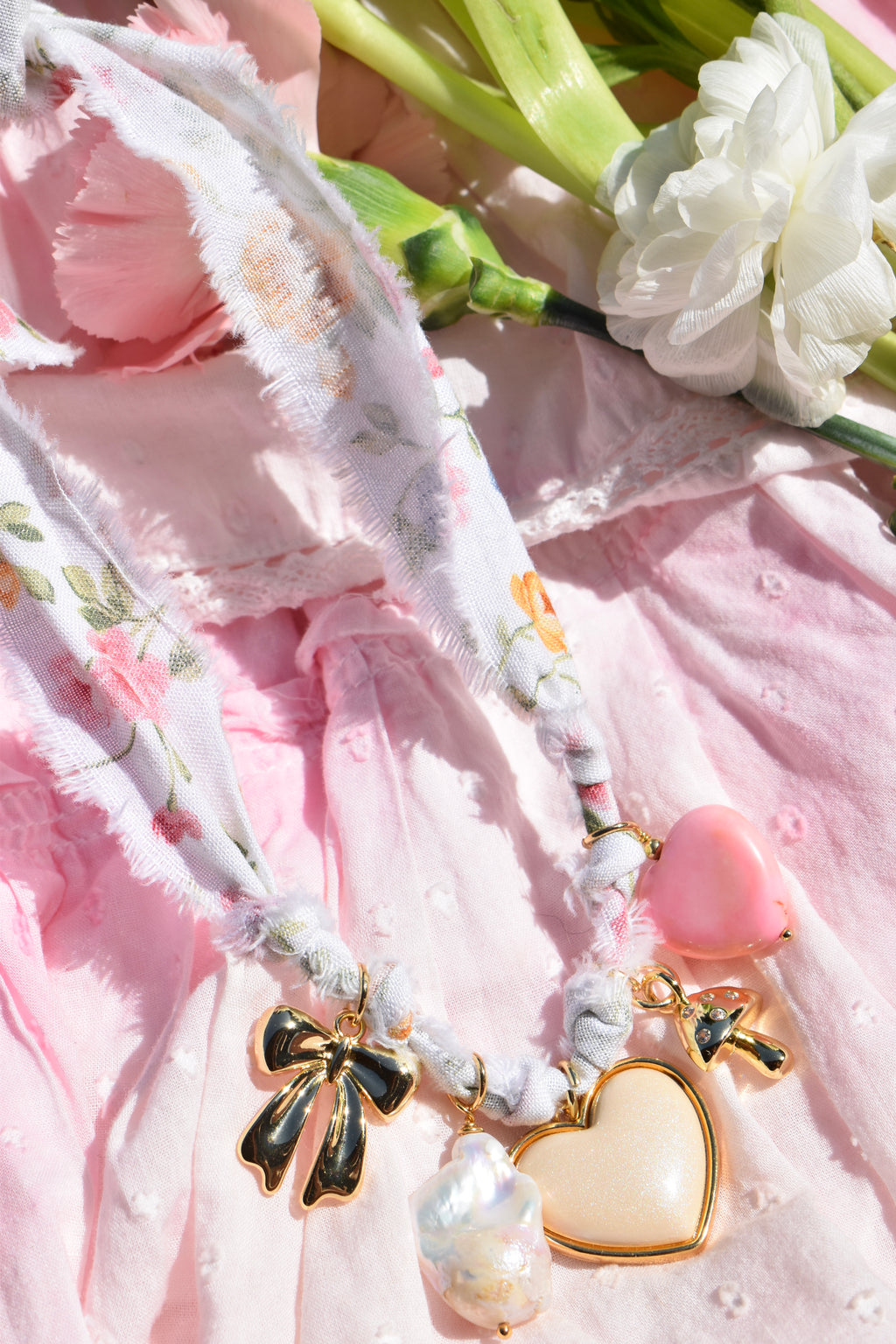In Bloom Fabric Charm Necklace