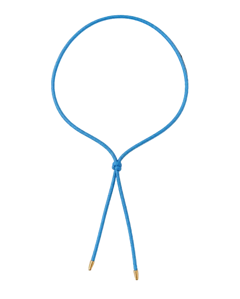 Blue cord with a knot on a white background
