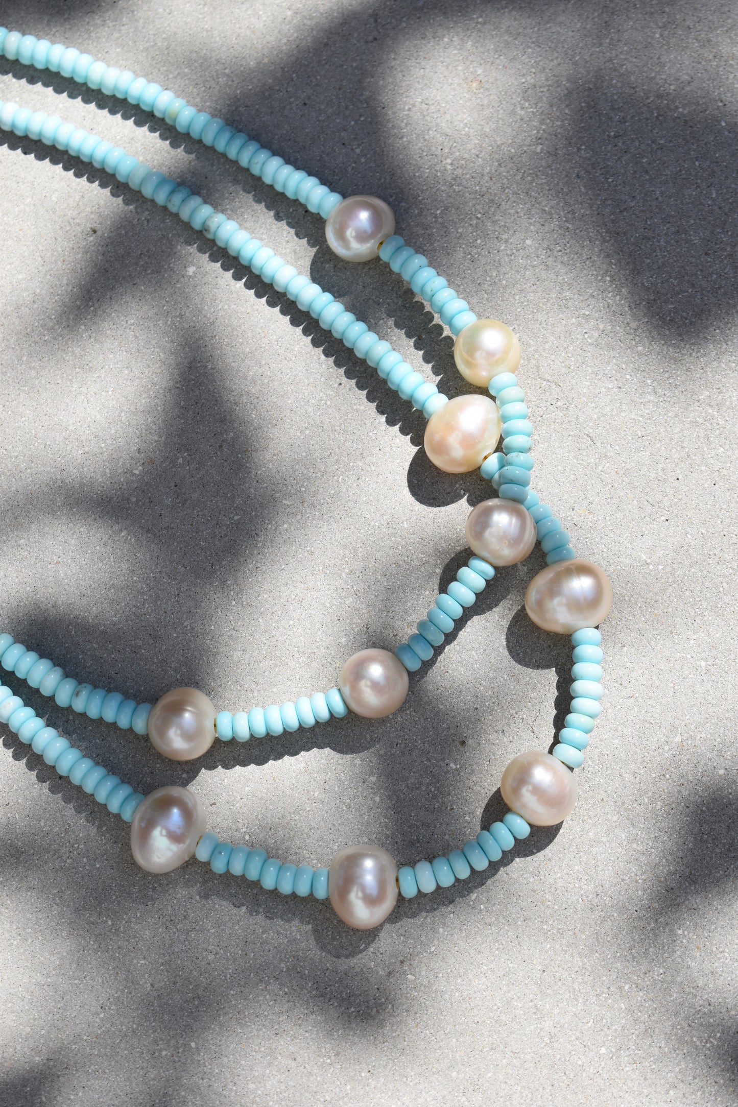 Nautical Turquoise Pearl Necklace