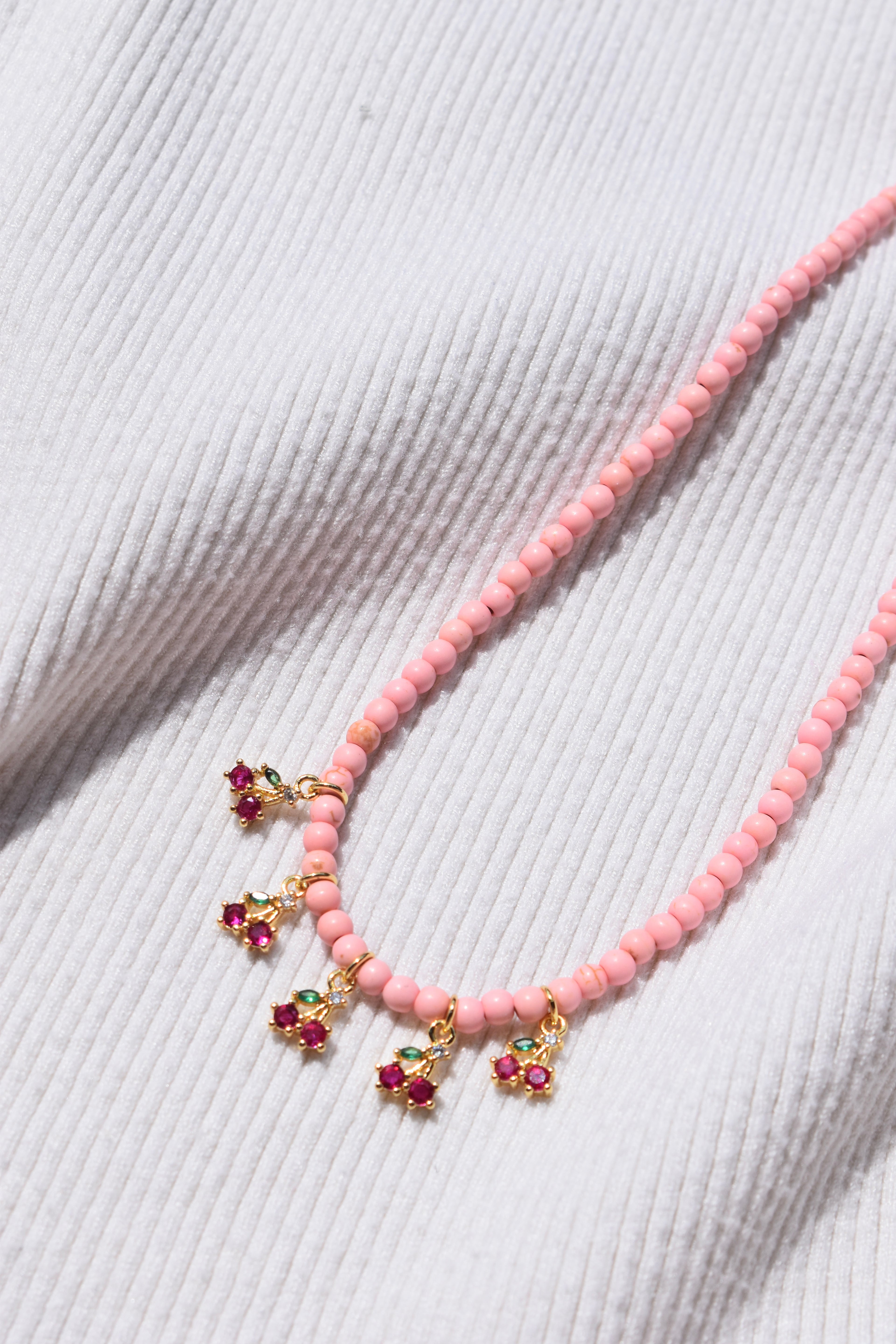 Cherry Drop Charm Necklace