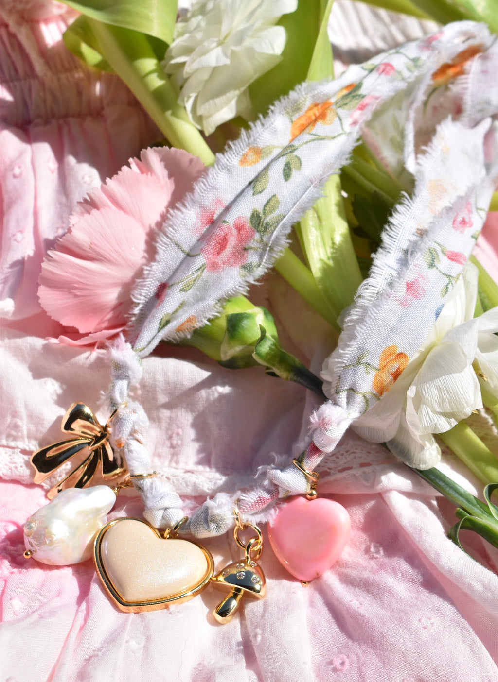 In Bloom Fabric Charm Necklace