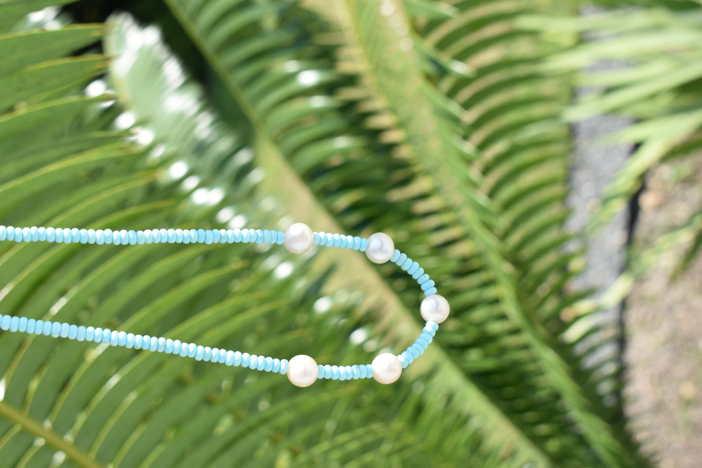 Nautical Turquoise Pearl Necklace