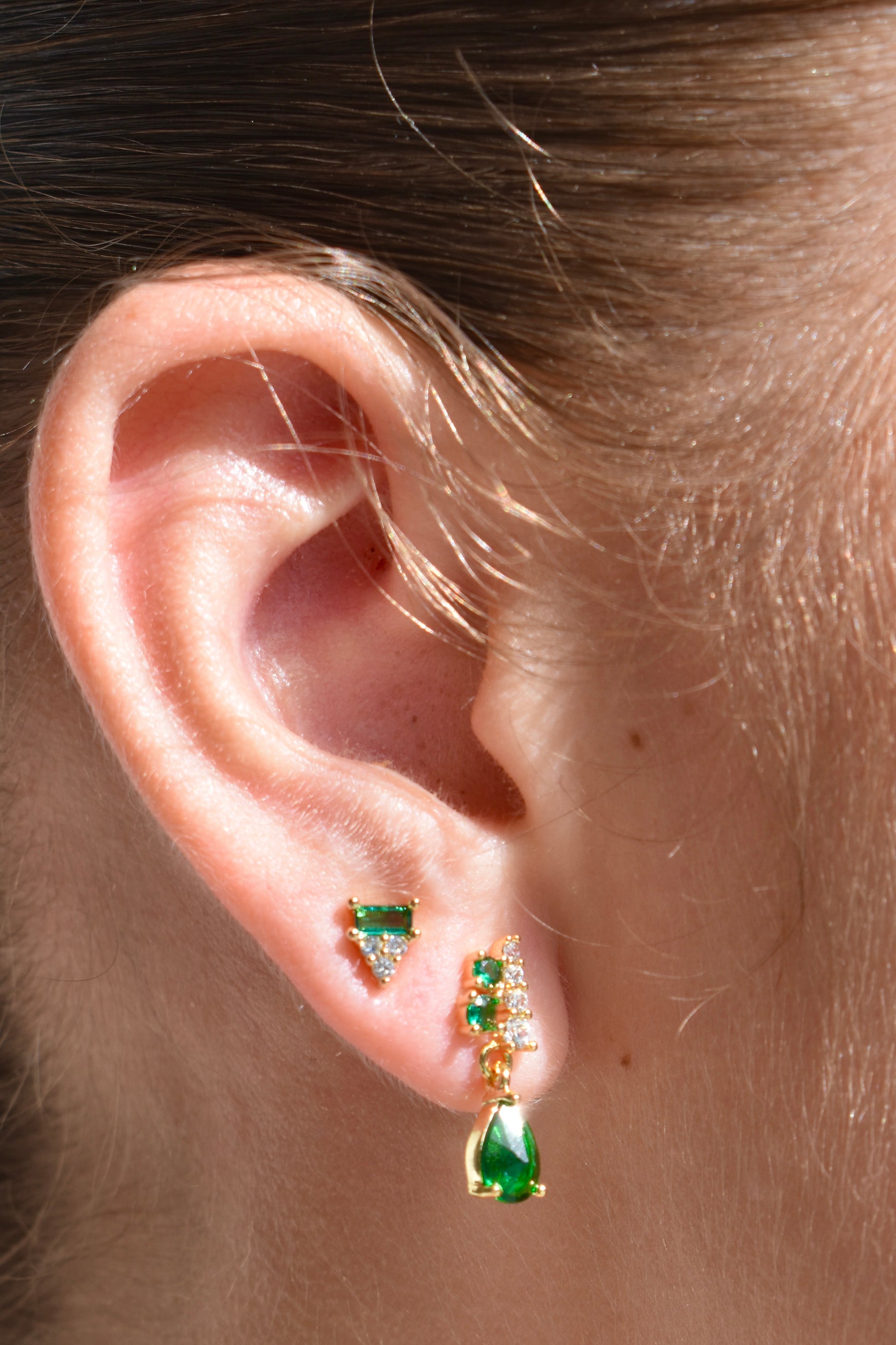 Emerald Green Stud Set of 2