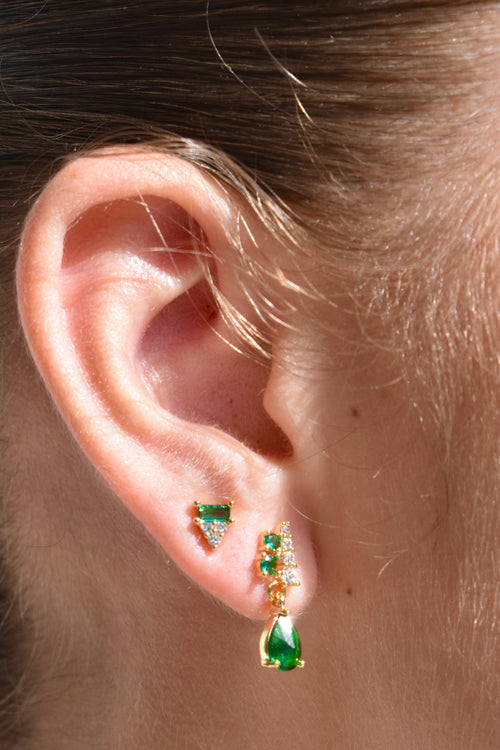 Emerald Green Stud Set of 2