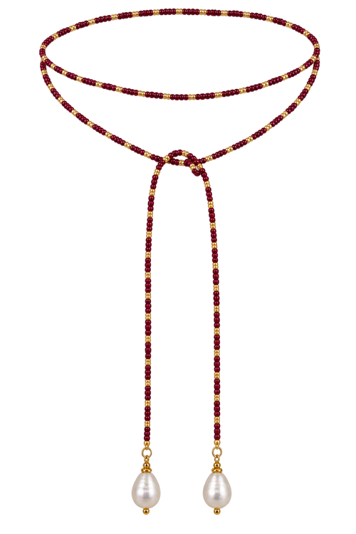 The Gameday Wrap Necklace - Striped