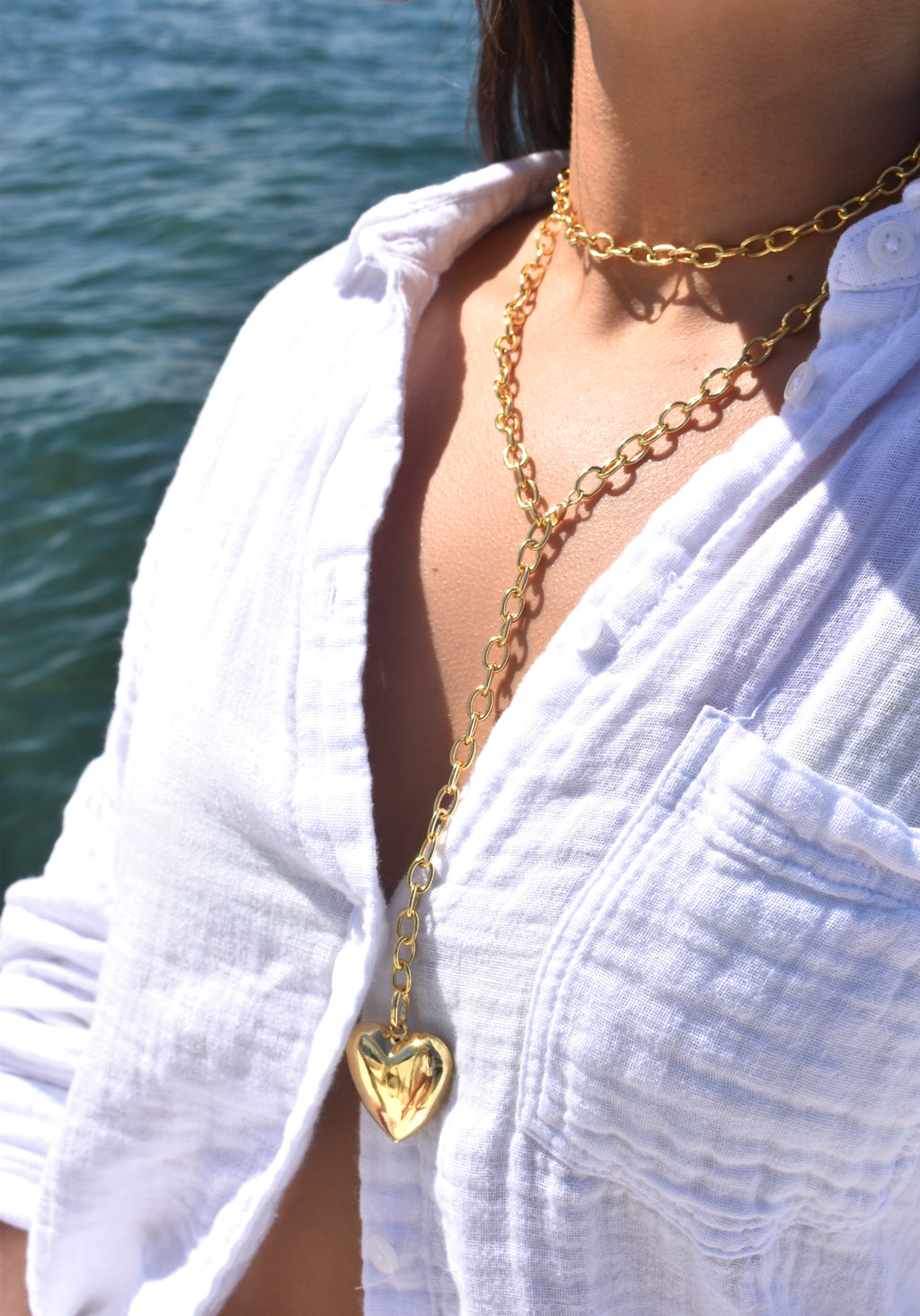 Innamorata Heart Lariat Necklace