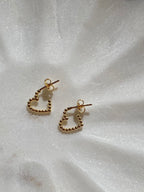 Bubbly heart mini hoops