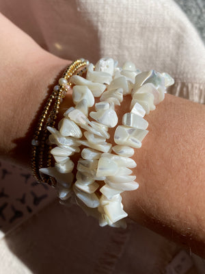 Costal shell bracelet set of 3