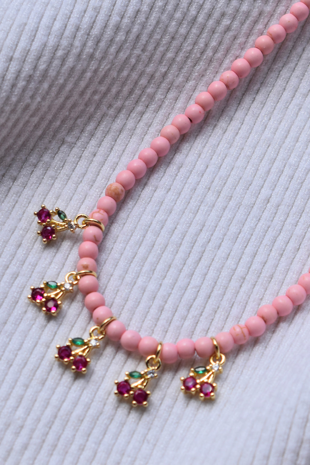 Cherry Drop Charm Necklace