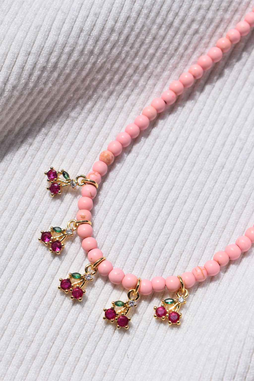 Cherry Drop Charm Necklace