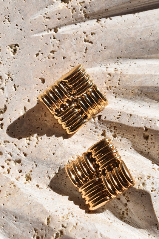 Chloe Statment Square Studs