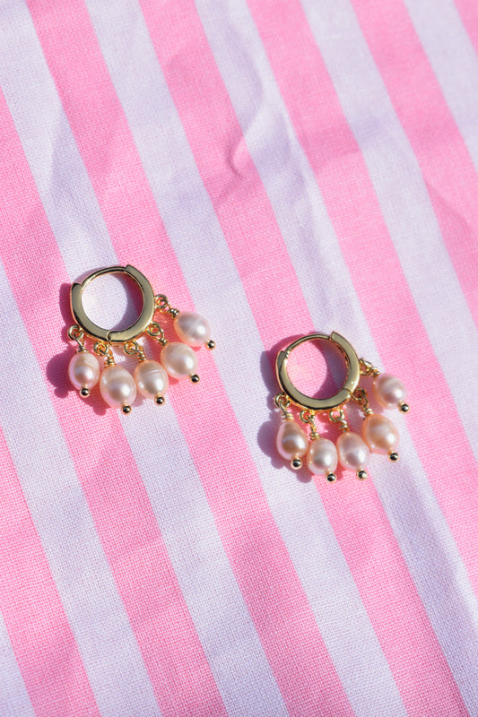 Ava’s Signature Dangly Pearl Hoops