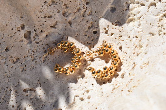 Golden cluster hoops