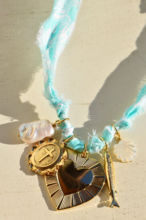 Sardina Fabric Charm Necklace