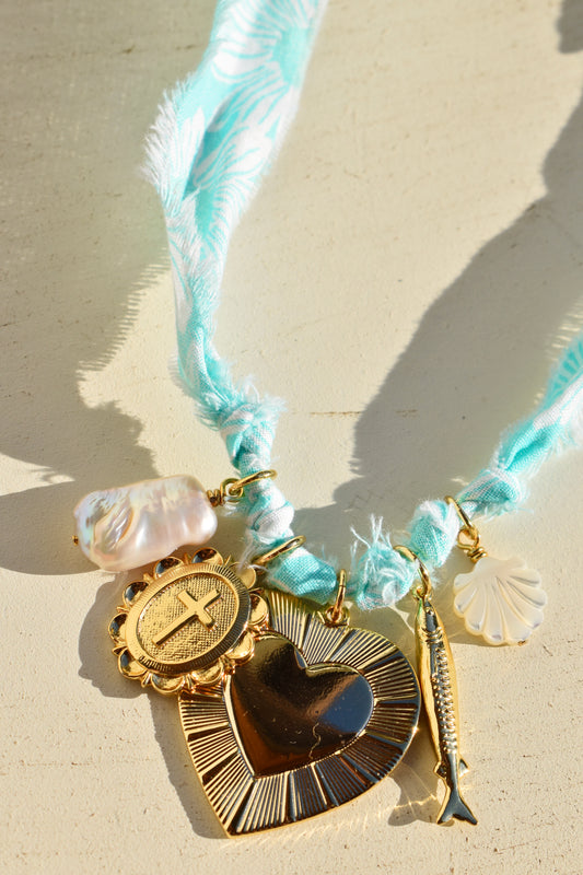 Sardina Fabric Charm Necklace