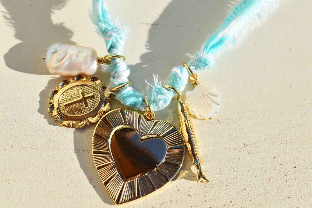 Sardina Fabric Charm Necklace