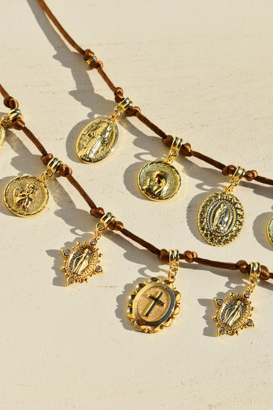 Mary Medallion Chord Necklace