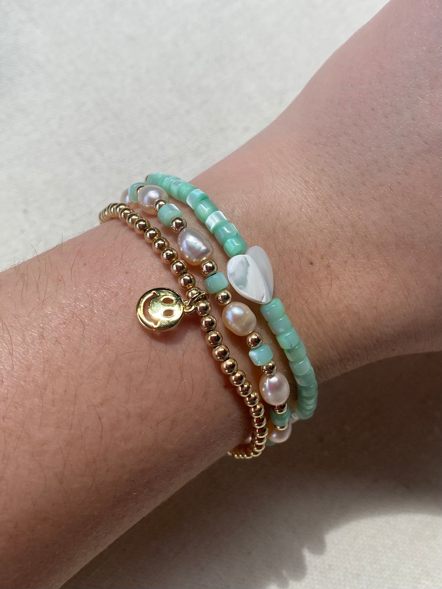 Teal waters bracelet set of 3