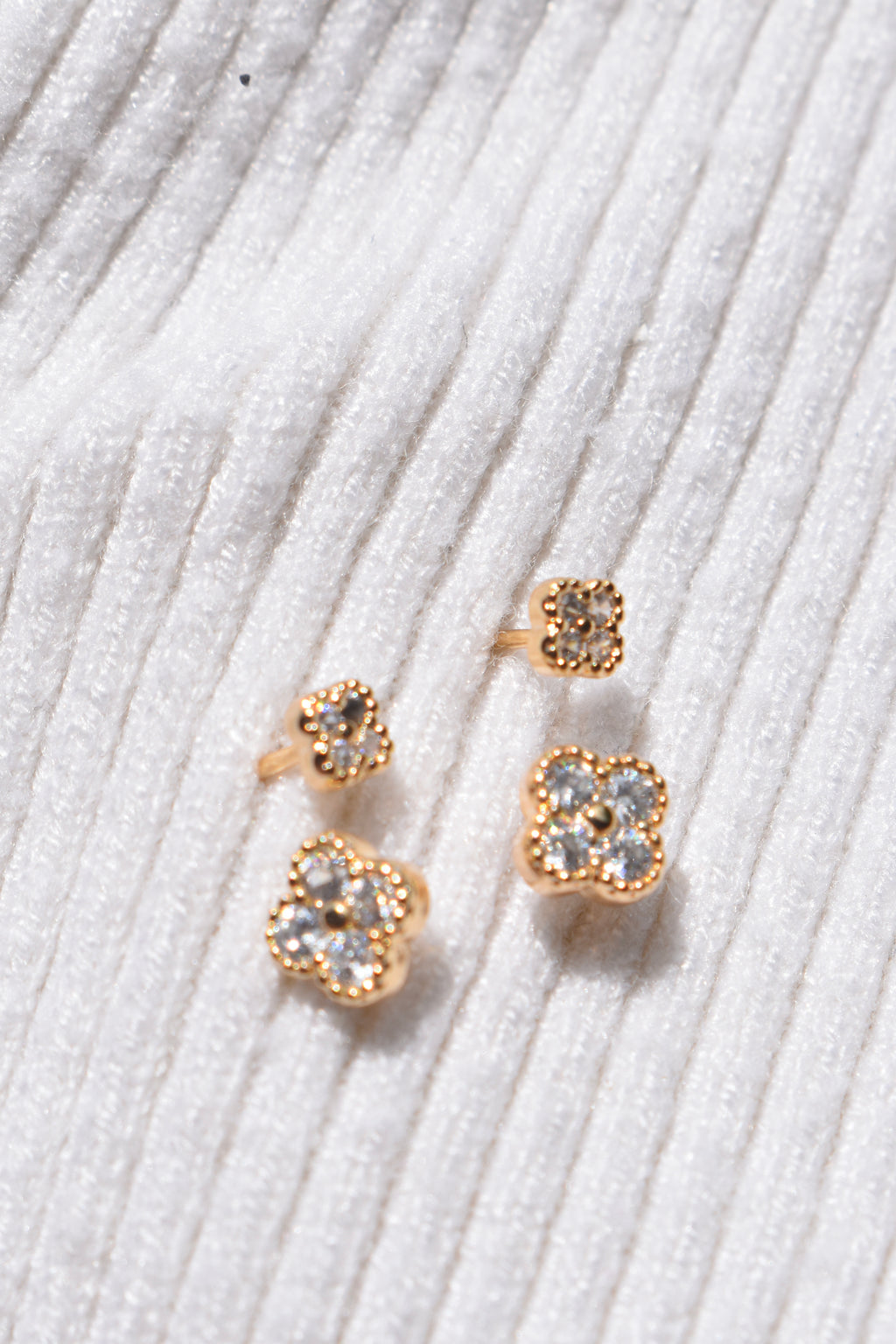 Golden Quatrefoil Studs