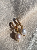 Sparkly pearl dangle earrings