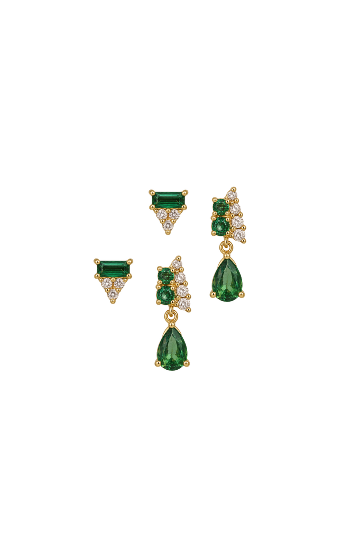 Emerald Green Stud Set of 2