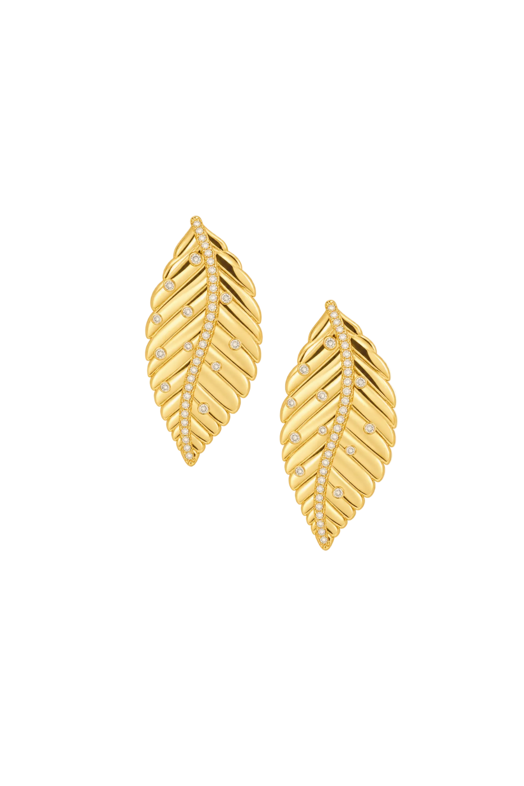 Golden Leaf Statement Earrings