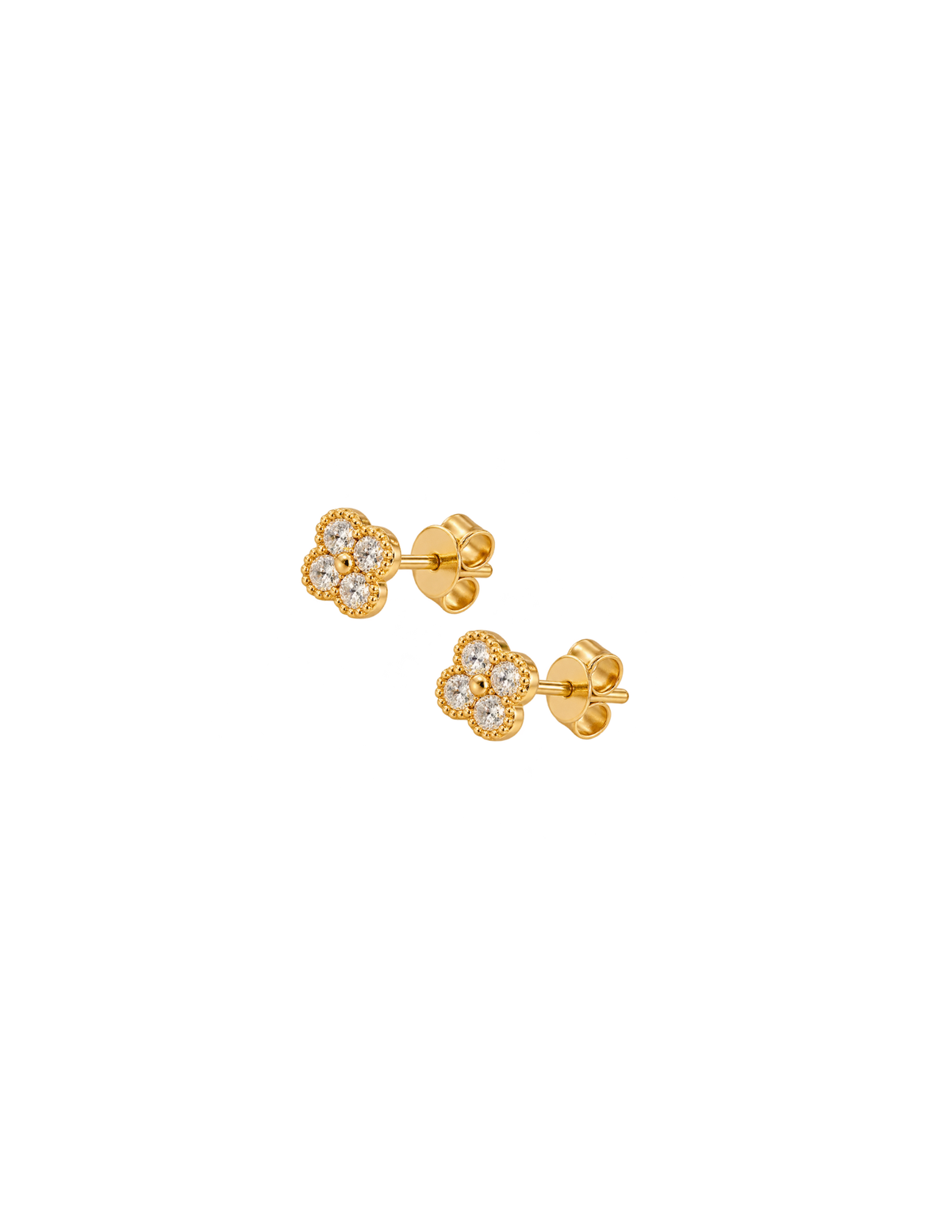 Golden Quatrefoil Studs