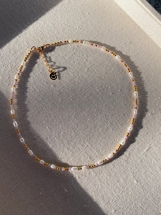 Lavender milk necklace